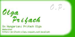 olga prifach business card